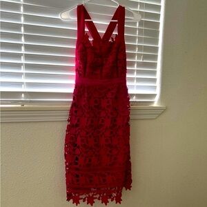 Anthropologie Pink Lace Midi Dress 0P NWT